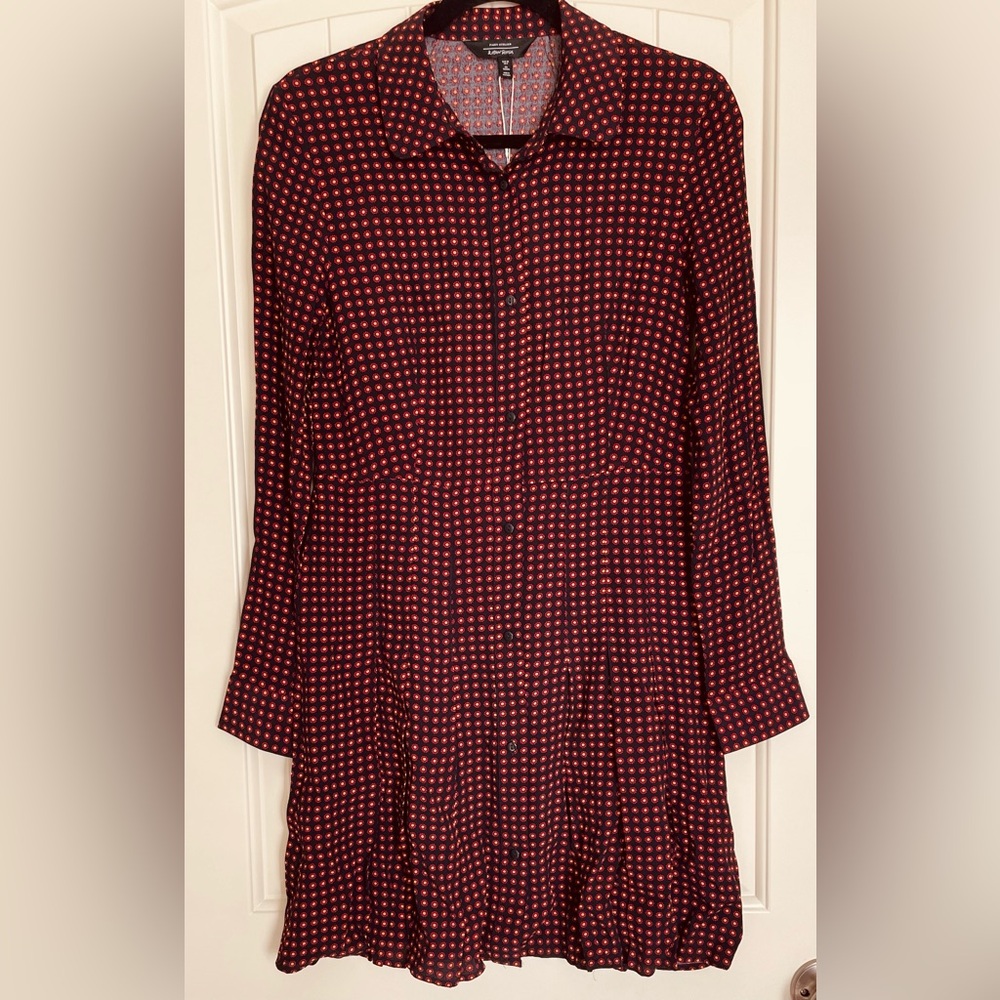 & Other Stories Burgundy and Black Patterned Dress NWT